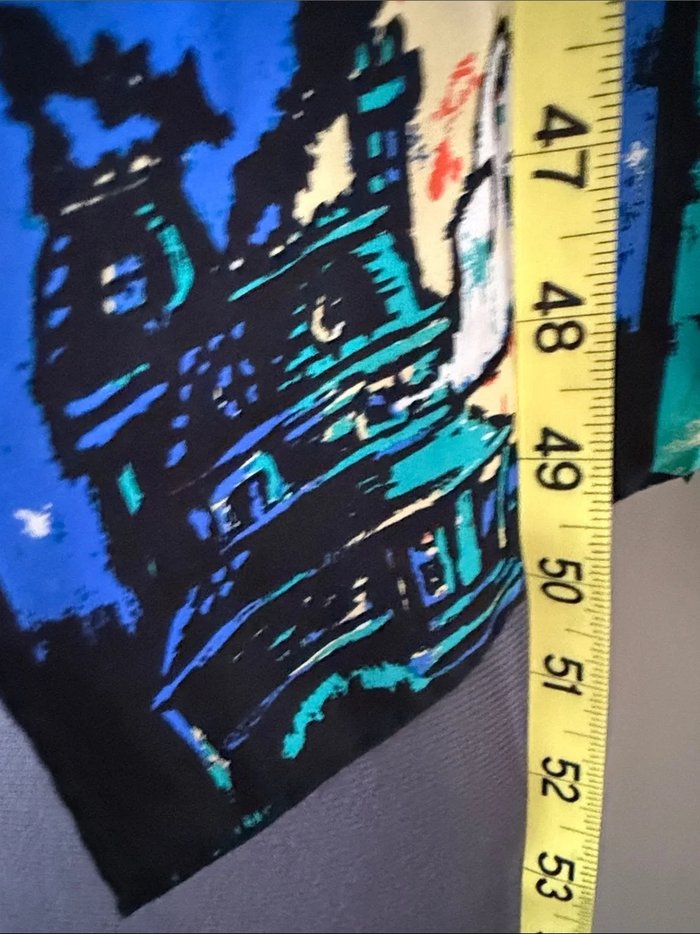 Echo Halloween Patchwork Scarf in Blue, Red, Teal, Yellow, Black